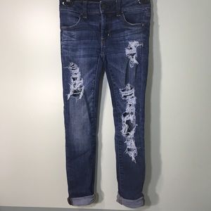American Eagle dark wash distressed jeans